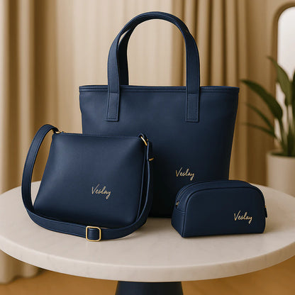 😍Bolso en Cuero Dacota + Carriel y Cosmetiquera GRATIS🎁